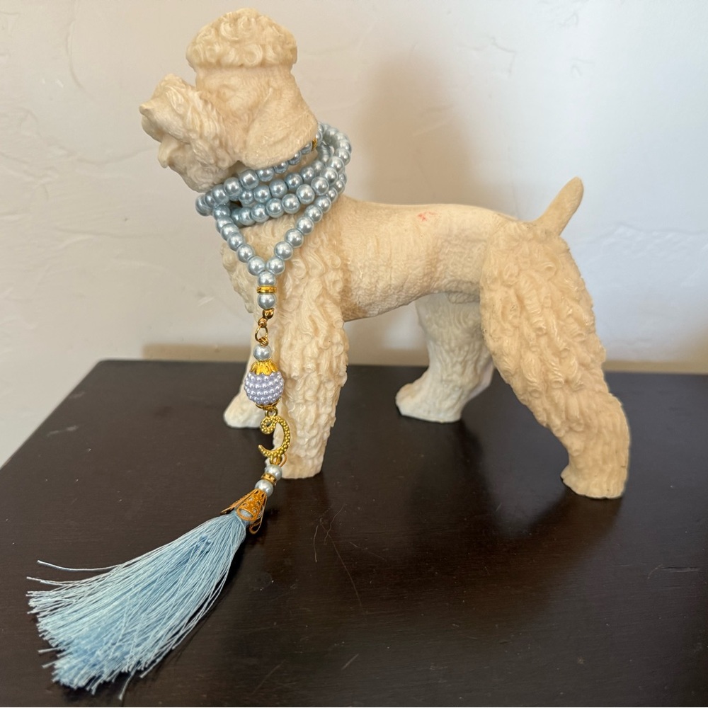 VTG A Santini Alabaster Resin Poodle Dog Sculpture Made in Italy - Signed